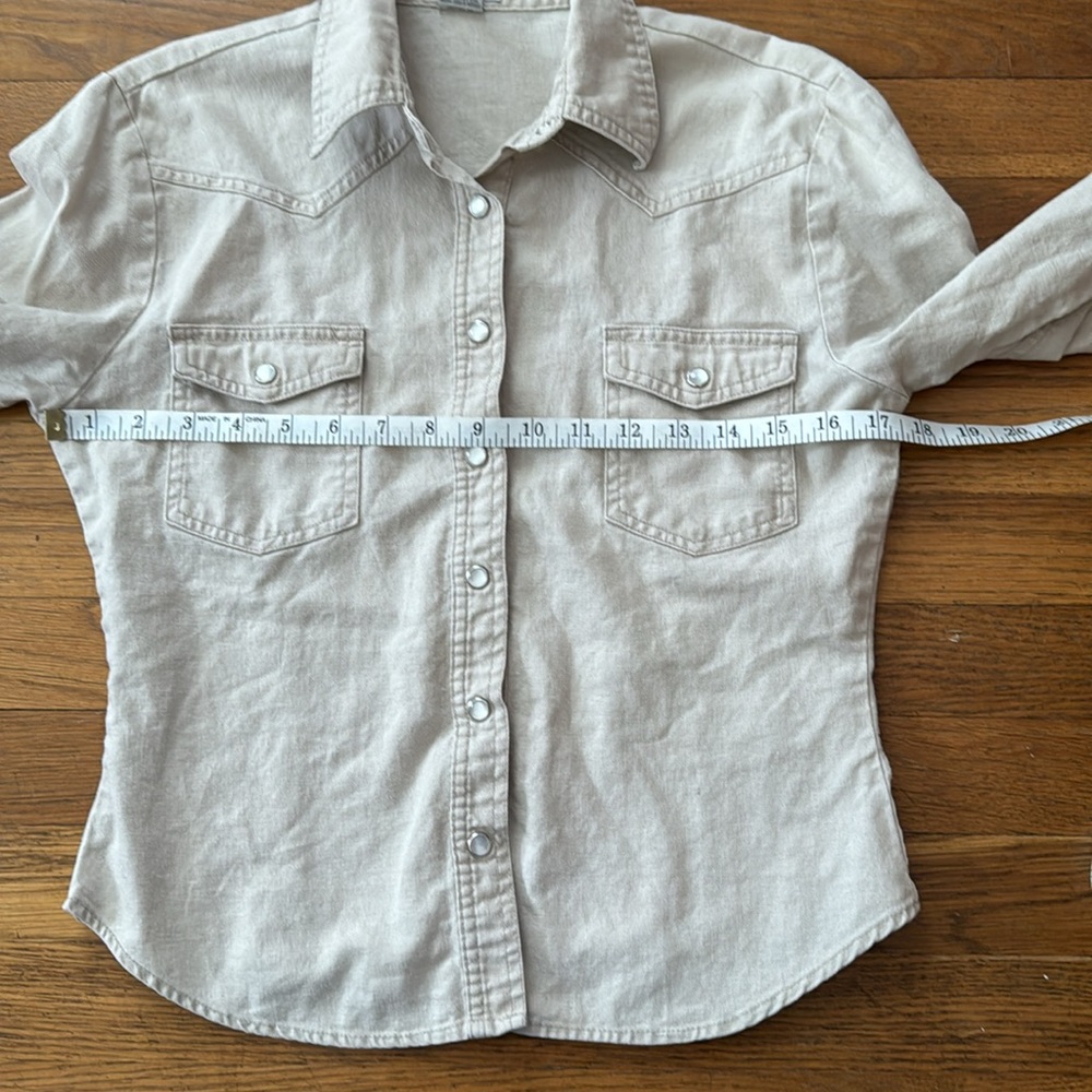 🤠Charlotte Russe linen/cotton long sleeve western shirt. Size M. - Picture 6 of 7